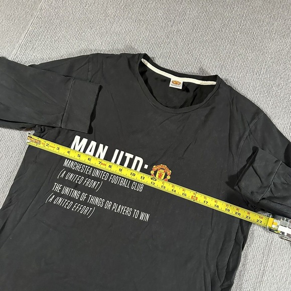 Manchester United Man Soccer Futbol Crewneck Black Sweatshirt Mens Size‎ Large - Picture 8 of 9